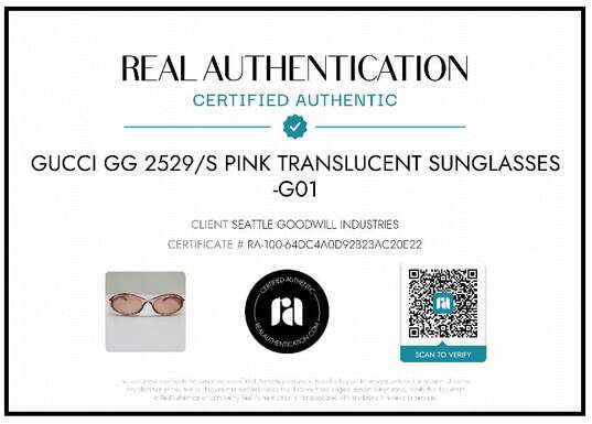 AUTHENTICATED GUCCI GG 2529/S TRANSLUCENT SUNGLASSES image number 2