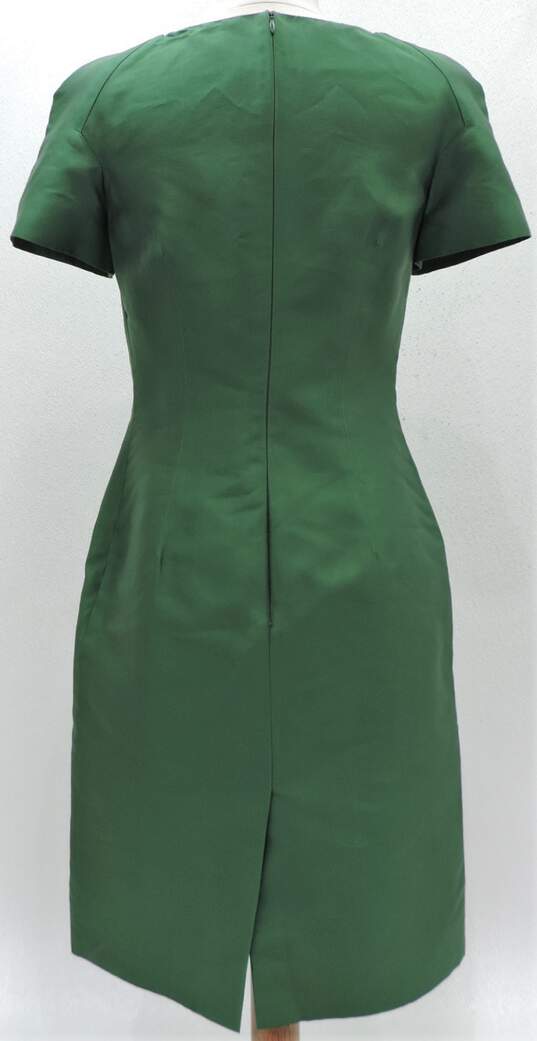 Valentino Emerald Green Lace Embroidered Cotton Sheath Dress Size 4 W/COA image number 2