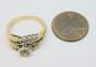 Vintage 14K Two Tone White & Yellow Gold Bridal Ring Setting 4.2g image number 4