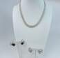 VNTG Weiss Lisner & Fashion Icy & Silver Tone Clip-On Earrings & Necklace 46.2g image number 1