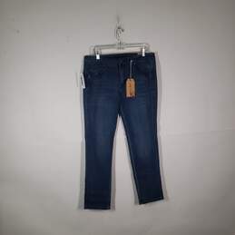 NWT Womens Medium Wash Premium Denim Straight Leg Jeans Size 13