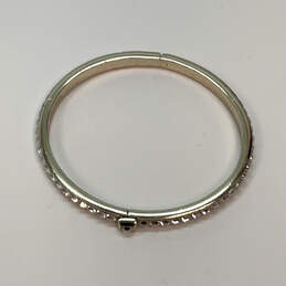 Designer Henri Bendel Silver-Tone Clear Rhinestone Hinged Bangle Bracelet alternative image