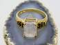 Romantic 10K Yellow Gold Quartz & Blue Spinel Ring 3.5g image number 1