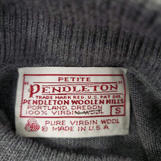 Pendleton Petites WM's 100% Pure Wool Gray Crewneck Sweater Size SM image number 3