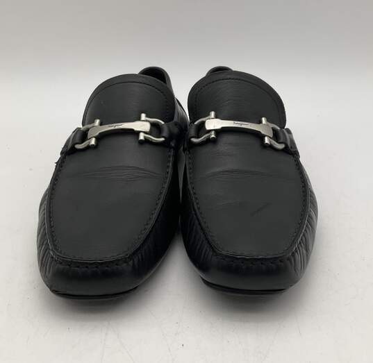 Salvatore Ferragamo Men's Size 8 Black Leather Driver Shoes image number 4