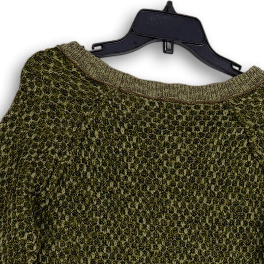 NWT Womens Green Knitted Long Sleeve Round Neck Pullover Sweater Size S/M image number 4