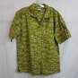 Columbia green short sleeve fish button up shirt men's L image number 1