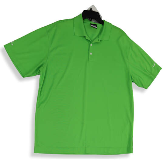 Mens Green Dri-Fit Golf Collared Short Sleeve Pullover Polo Shirt Size XL image number 1