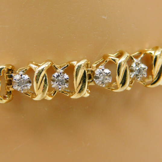 10K Yellow Gold 0.15 CTTW Diamond Tennis Bracelet 9.4g image number 5