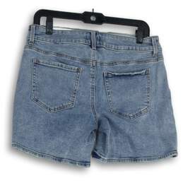 Womens Blue Medium Wash Pockets Stretch Denim Casual Mom Shorts Size 8P alternative image