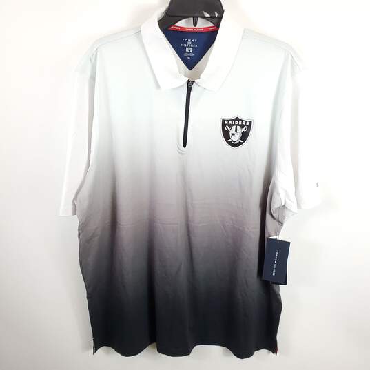 Tommy Hilfiger Men White Dip Dye Raiders Polo Shirt XL NWT image number 1