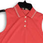 NWT Womens Pink Dri-Fit Stretch Sleeveless Button Front Polo Shirt Size 5 image number 3