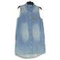 NWT Hippy Laundry Womens Light Blue Denim Sleeveless Shirt Dress Size Medium image number 1
