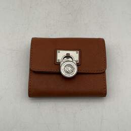 Michael Kors Womens Brown Leather Inner Various Credit Card Slot Tri-Fold Wallet