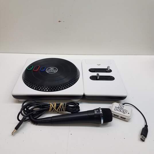 Sony PS3 DJ Hero wireless turntable controller and microphone - white image number 1