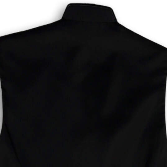 NWT Mens Blue Black V-Neck Welt Pocket Button Front Suit Vest Size Medium image number 4