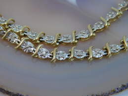 10K Yellow Gold 0.25 CTTW Diamond Tennis Bracelet 4.2g alternative image