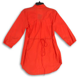 NWT Womens Coral Ruffle Pleated 3/4 Sleeve Button Front Tunic Top Size 6 alternative image