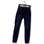 Womens Blue Denim Stretch Medium Wash Pockets Skinny Leg Jeans Size 28T image number 1