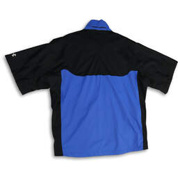 NWT Mens Blue Black Short Sleeve Quarter Zip Activewear T-Shirt Size XL alternative image