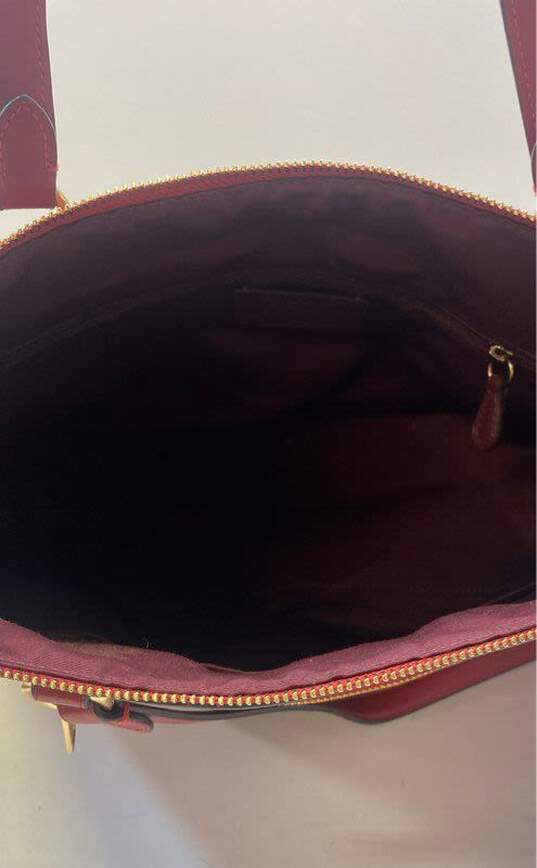 COACH F79809 Gallery Tote Red Signature Canvas Bag image number 4