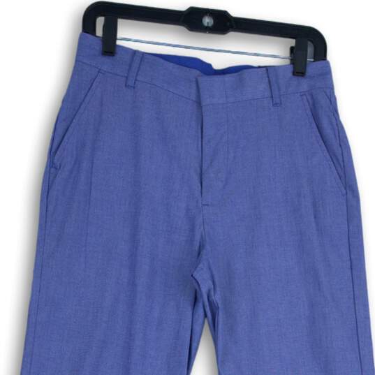 NWT IZOD Womens Blue Flat Front Slash Pocket Ankle Pants Size 18 image number 3