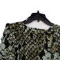 Womens Green Black Animal Print Round Neck Back Zip Shift Dress Size 8 image number 4