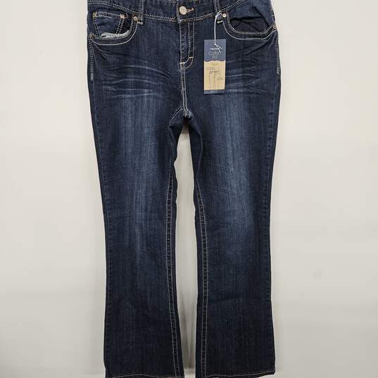 Regular Curvy Fit Boot Cut Blue Jeans image number 1