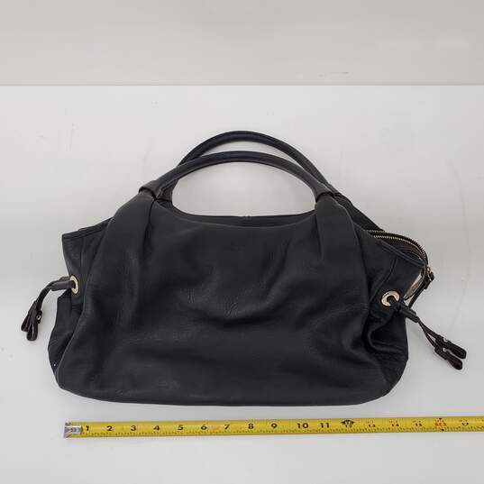 Kate Spade New York Black Leather Top Handle Satchel Bag image number 1