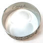 Designer Coach Silver-Tone Signature Engraved Round Shape Bangle Bracelet image number 3