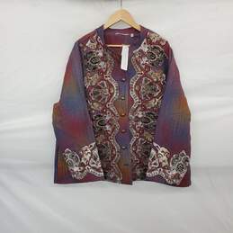 Soft Surroundings Magenta Amethyst Maija Embellished Jacket WM Size 3X NWT