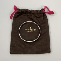 Designer Kate Spade Silver-Tone Engrave Round Bangle Bracelet w/ Dust Bag alternative image