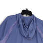 NWT Womens Blue Long Sleeve 1/2 Zip Hooded Pullover T-Shirt Size X-Large image number 4