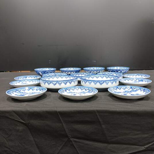 14-Piece Blue and White Japanese Dinnerware Set image number 1