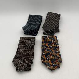 Bundle Of 4 Salvatore Ferragamo Mens Multicolor Printed Designer Necktie