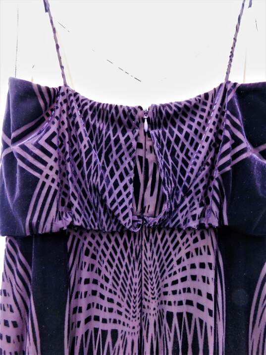 Adrianna Papell Purple Velvet Burnout Dress Womens SZ 6 image number 2