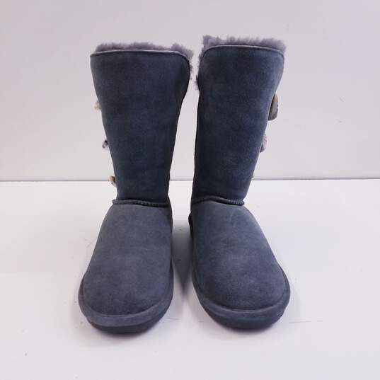 Bearpaw 917W-Jade Gray Suede Shearling Boots Women's Size 9 M image number 2