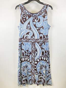 Tory Burch Women Brown Jacquard Print Silk Dress L