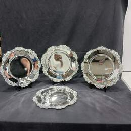4pc Bundle of Wallace Silversmiths Grande Baroque Silverplated Charger Plates