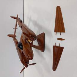 Wooden Model Airplane w/ Display Stand