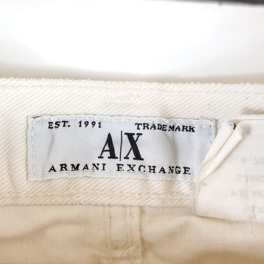 Armani Exchange Men White Straight Jeans Sz 34 image number 3