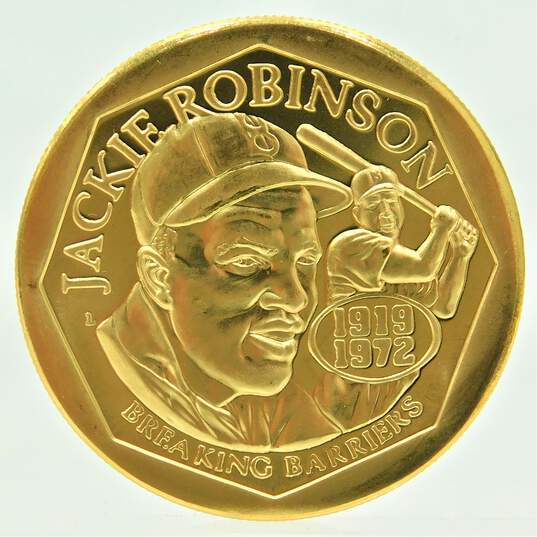 Jackie Robinson 1947-1997 50th Anniversary Breaking Barriers Bronze Coin Brooklyn Dodgers image number 1