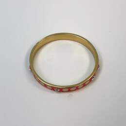 Designer Kate Spade New York Gold-Tone Pink Enamel Crystal Cut Bangle Bracelet alternative image
