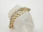 10K Yellow Gold Diamond Accent Floral Swirl Tennis Bracelet 6.9g image number 3