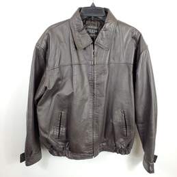 Cougar Leather Men Brown Leather Jacket XL