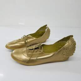 Adidas x Jeremy Scott Metallic Gold Wings Lace Up Shoes Women's Size 8.5