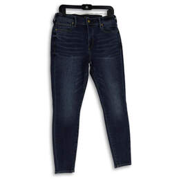 NWT Womens Blue Denim Medium Wash High Rise Super Skinny Jeans Size 30W