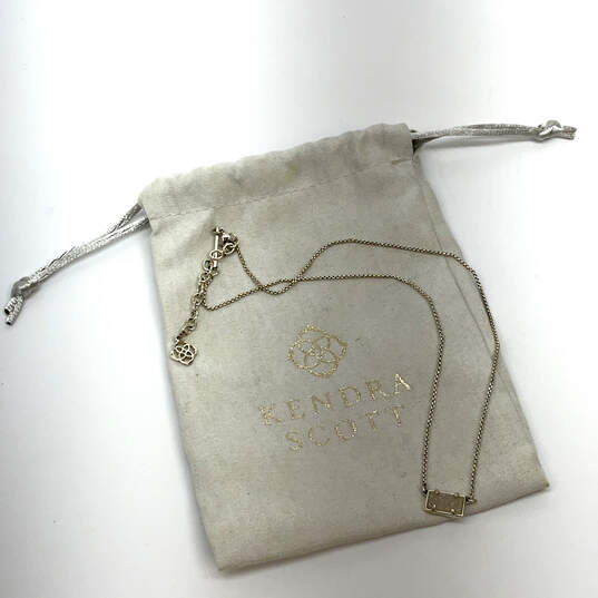 Designer Kendra Scott Gold-Tone Rose Pink Pendant Necklace W/ Dustbag image number 5