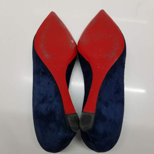 AUTHENTICATED Christian Louboutin Pipina Blue Suede Wedge Heels Size 40.5 image number 4