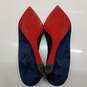 AUTHENTICATED Christian Louboutin Pipina Blue Suede Wedge Heels Size 40.5 image number 4
